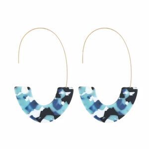 Maryn Resin crescent hooped earrings 
Colorful Leopard pattern